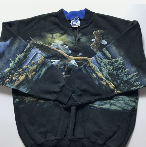 AU Art Unlimited Bald Eagle Nature All Over Print Size Large Sweater - Picture 3 of 6